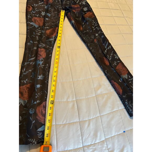 Talbot Runhof Bergdorf Goodman Jacquard Floral Pants High Waist Slim Fit Dressy - Picture 6 of 13